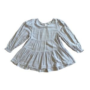 American Eagle Lavender Tiered Babydoll Tunic Top Long Sleeve Open Back Medium